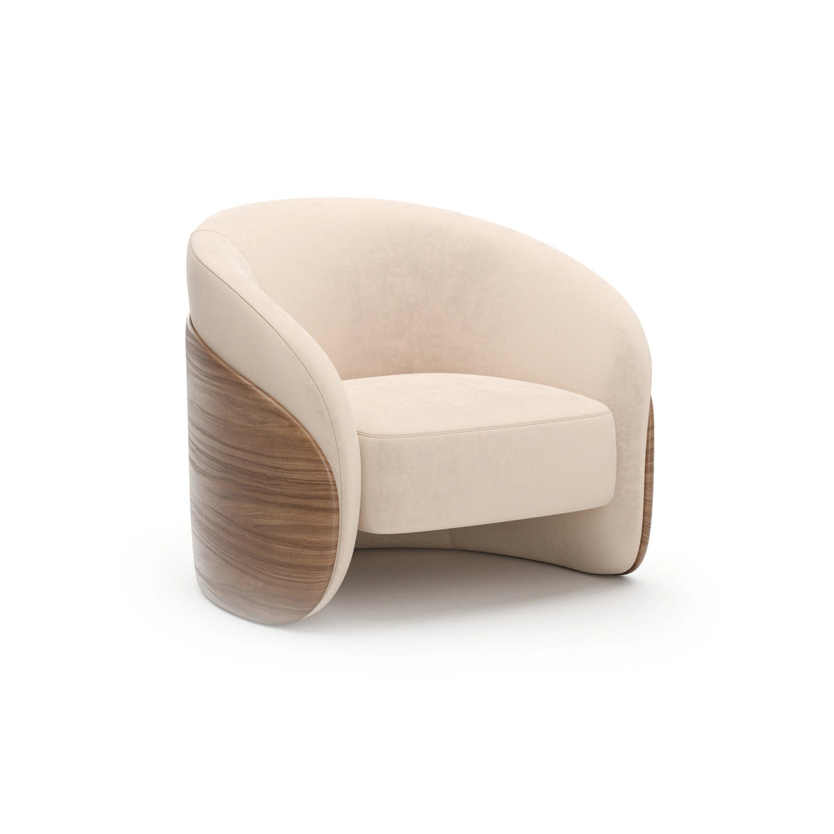 Fleur Wood Back Lounge Chair Porcini 35.25" by Caracole - view 4