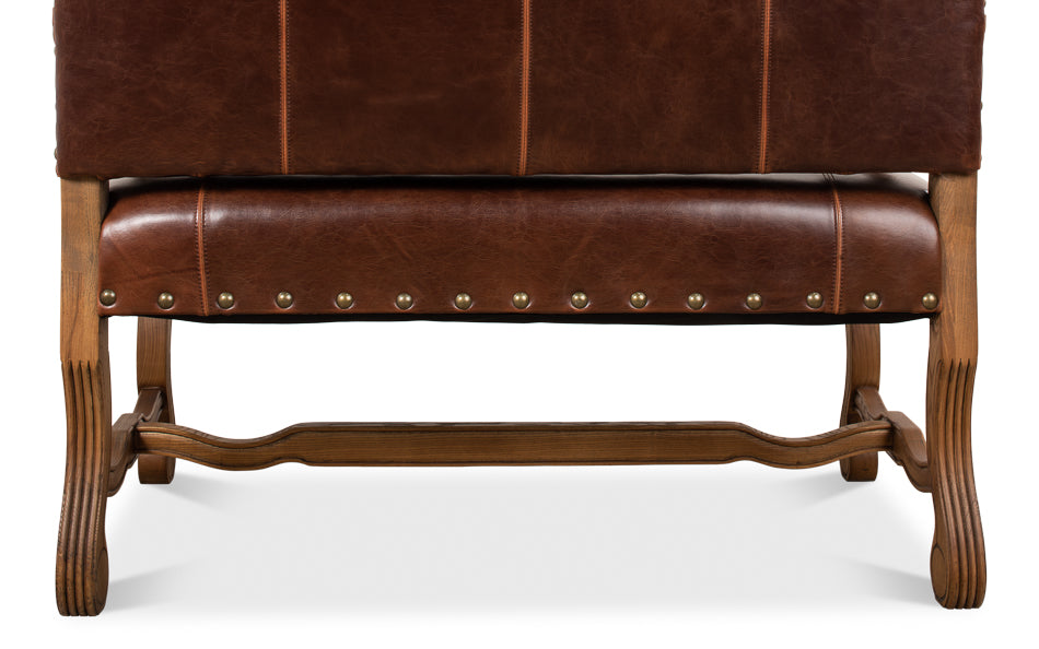 Italian Leather Settee by Sarreid Ltd - view 8