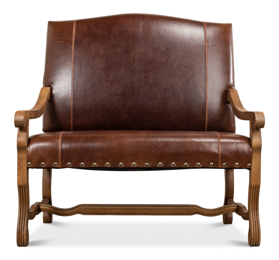 Italian Leather Settee by Sarreid Ltd - view 9