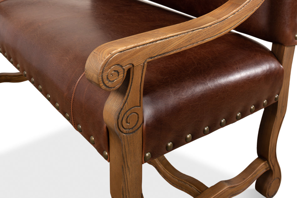 Italian Leather Settee by Sarreid Ltd - view 11