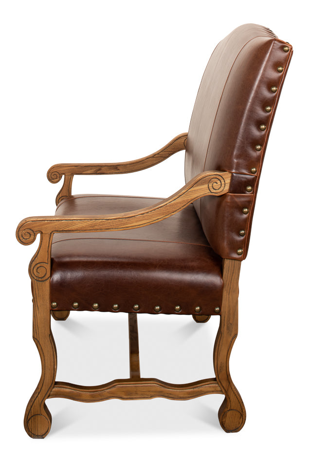 Italian Leather Settee by Sarreid Ltd - view 3