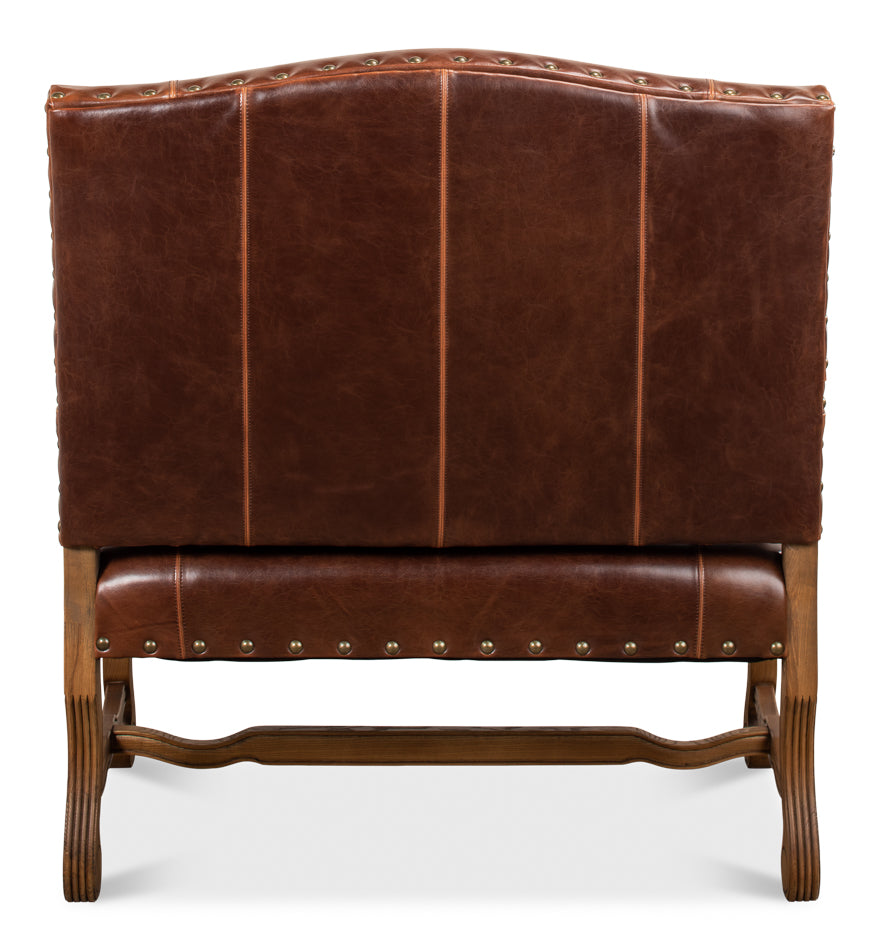 Italian Leather Settee by Sarreid Ltd - view 4