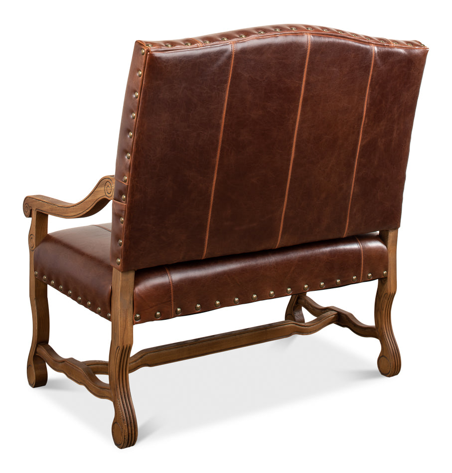 Italian Leather Settee by Sarreid Ltd - view 5