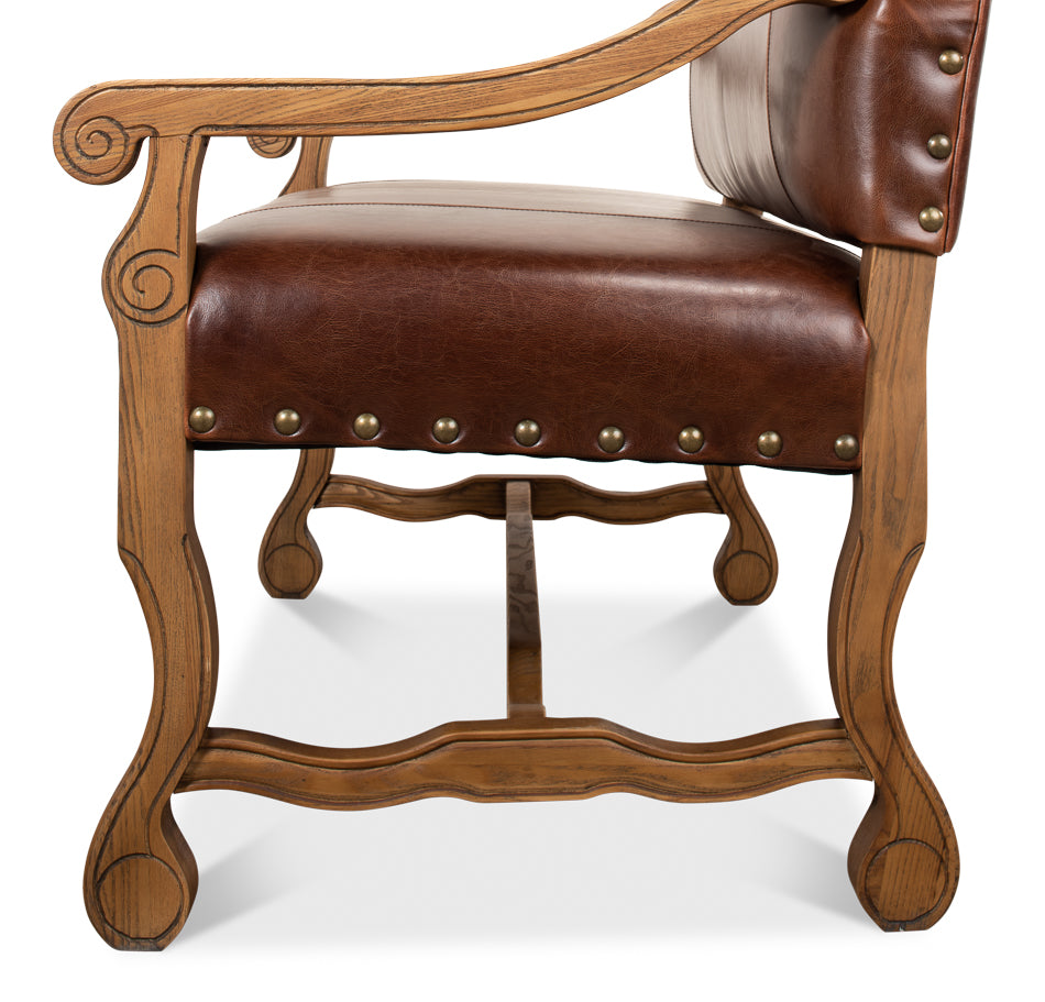 Italian Leather Settee by Sarreid Ltd - view 7
