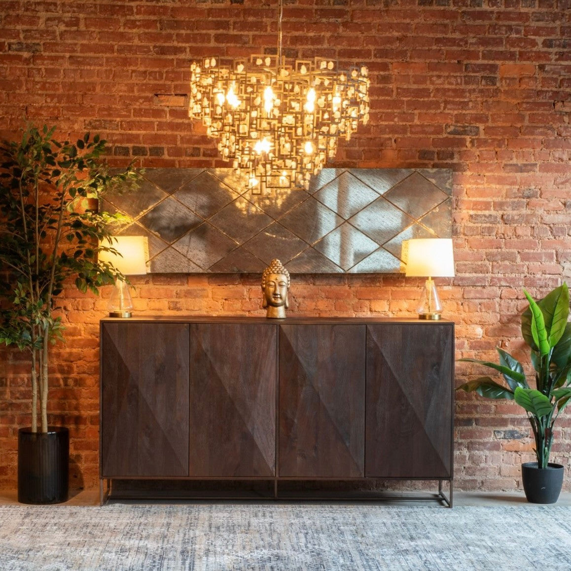 Cambridge Mango Wood Sideboard in Walnut 76"