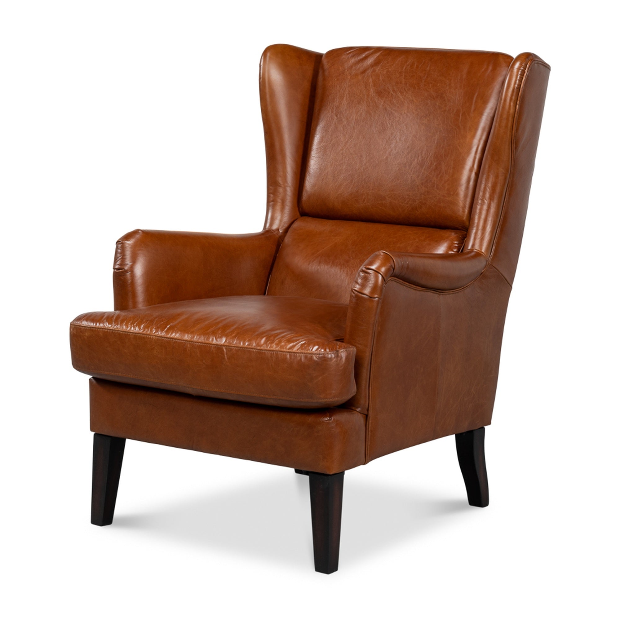 Elite Wing Lounge Chair, Vintage Havana by Sarreid Ltd
