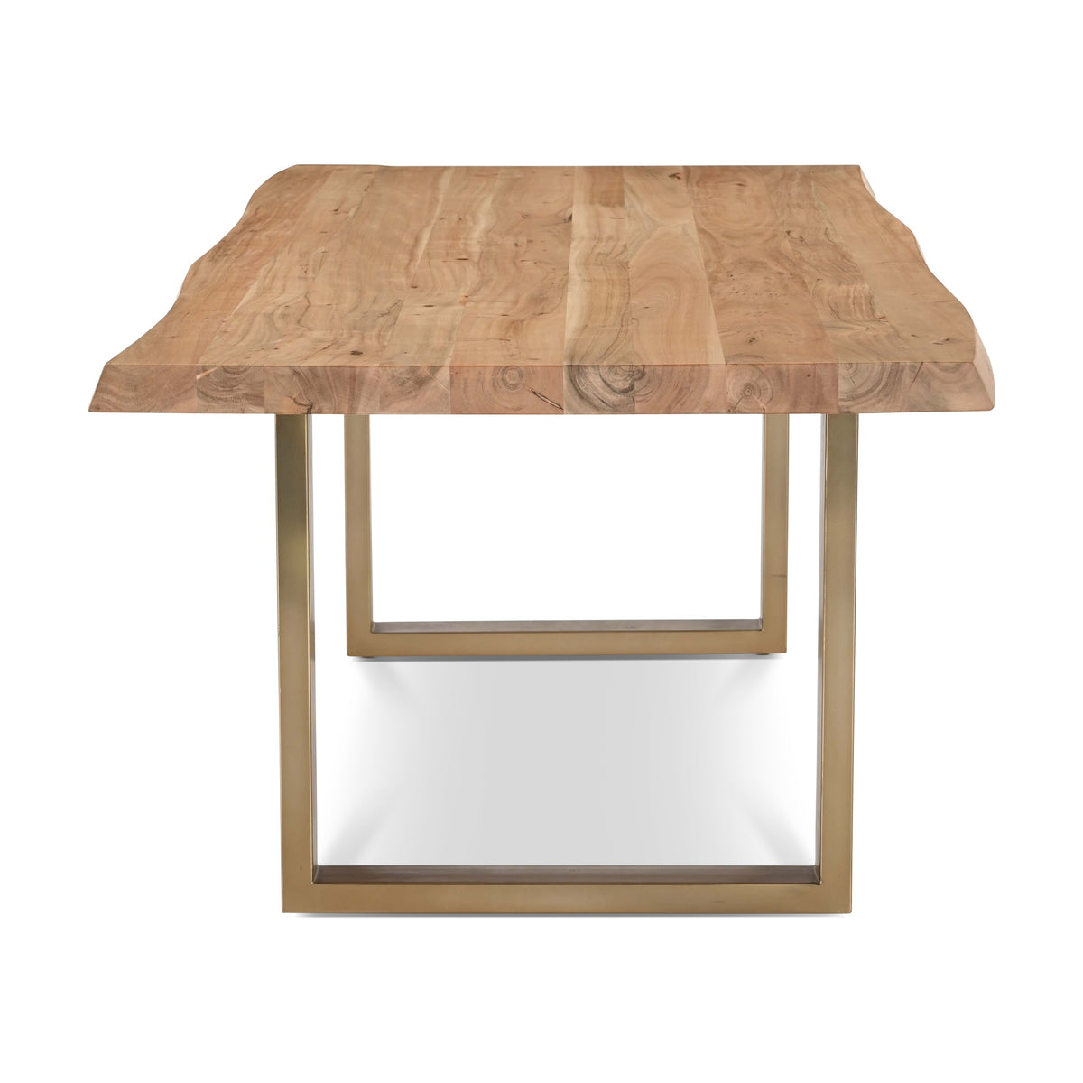 Brooks Dining Table U Base 40" x 79" Teak Top - Brass Base by Urbia - detail 3
