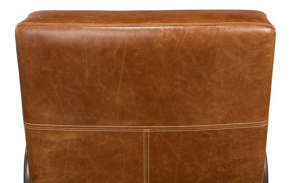 Beverly Hills Chair, Cuba Brown Leather by Sarreid Ltd - view 8
