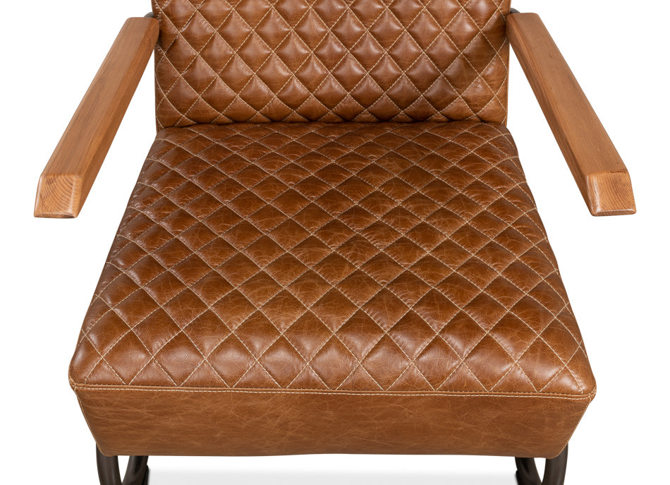 Beverly Hills Chair, Cuba Brown Leather by Sarreid Ltd - view 9