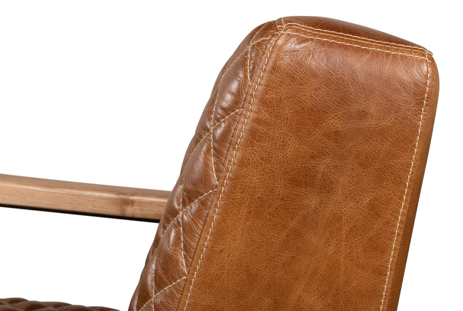 Beverly Hills Chair, Cuba Brown Leather by Sarreid Ltd - view 10