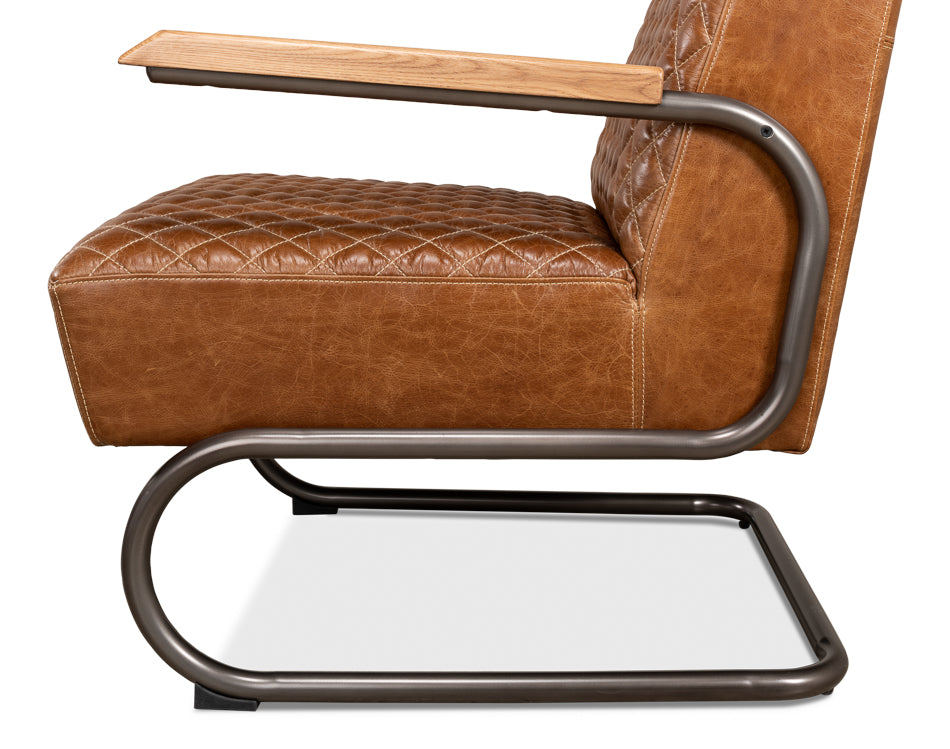Beverly Hills Chair, Cuba Brown Leather by Sarreid Ltd - view 11