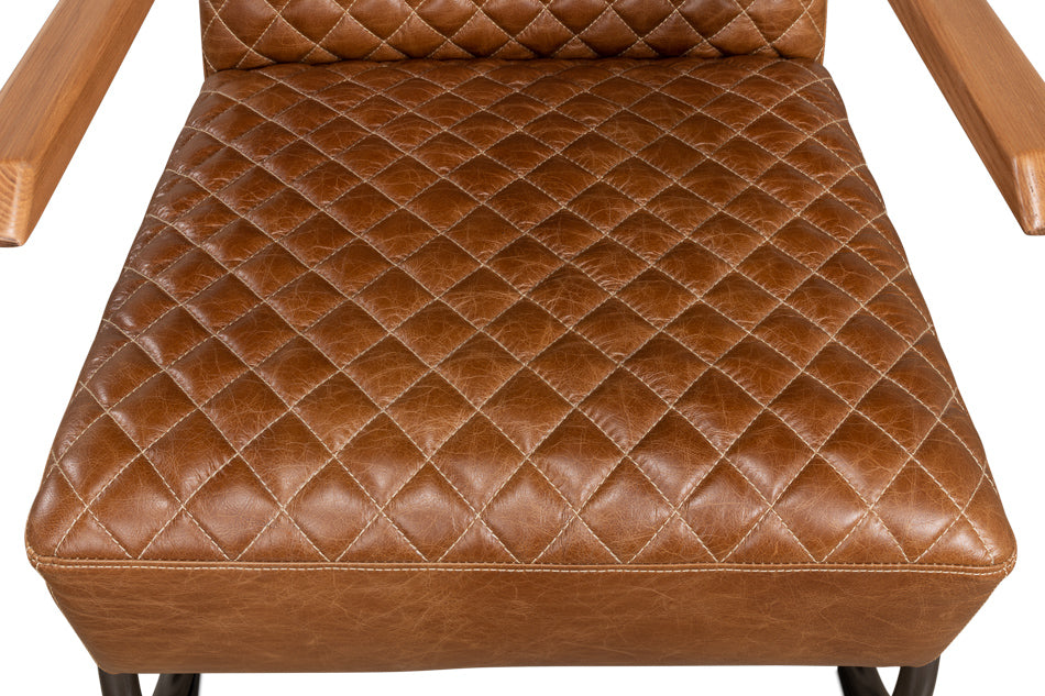 Beverly Hills Chair, Cuba Brown Leather by Sarreid Ltd - view 12