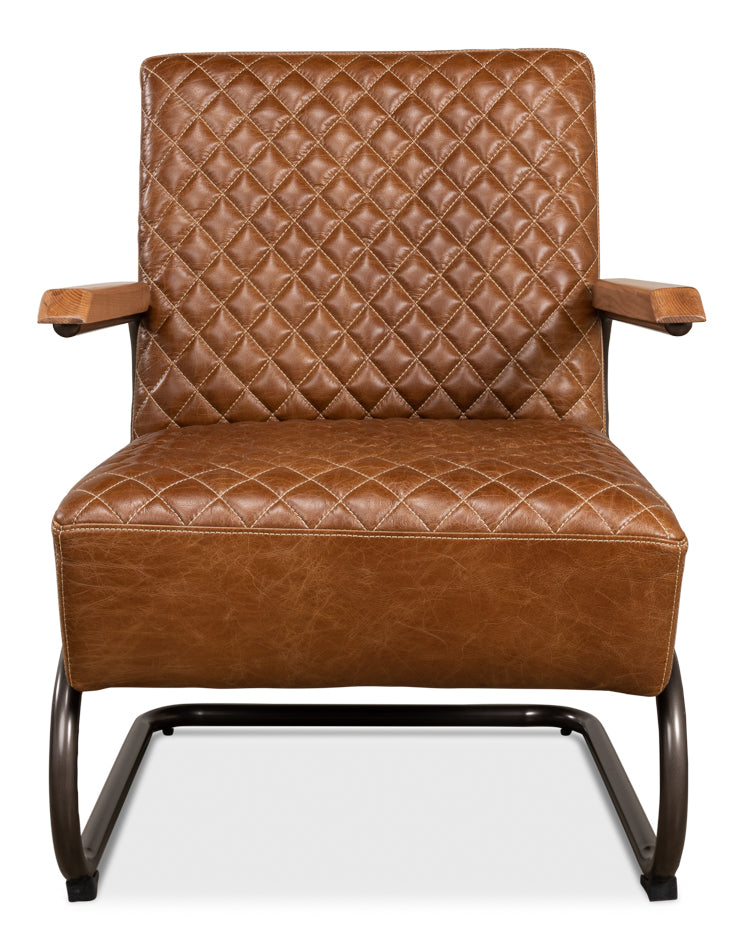 Beverly Hills Chair, Cuba Brown Leather by Sarreid Ltd - view 2