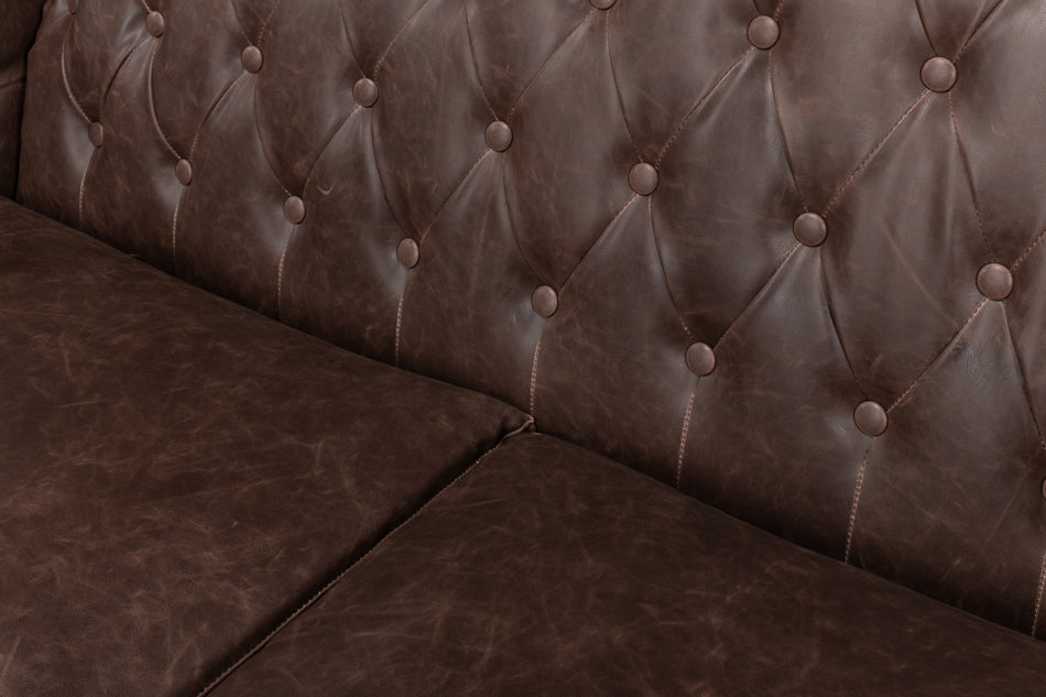 Brooks Leather Tufted 2 Seat Sofa by Sarreid Ltd - view 8