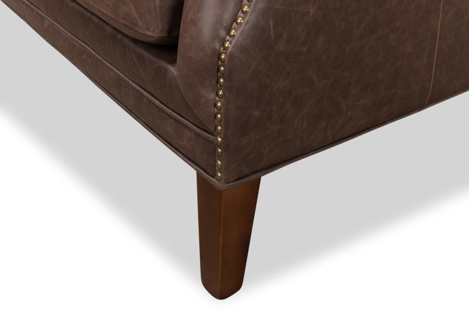 Brooks Leather Tufted 2 Seat Sofa by Sarreid Ltd - view 11