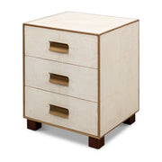 Shagreen 3 Drawer Side Table,Osprey Wht by Sarreid Ltd
