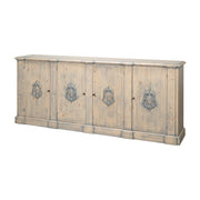 Crested Wall Cabinet,Carmine Legno Tran by Sarreid Ltd