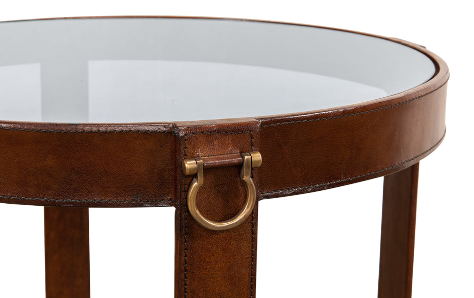 Leather Harness Table by Sarreid Ltd - view 4