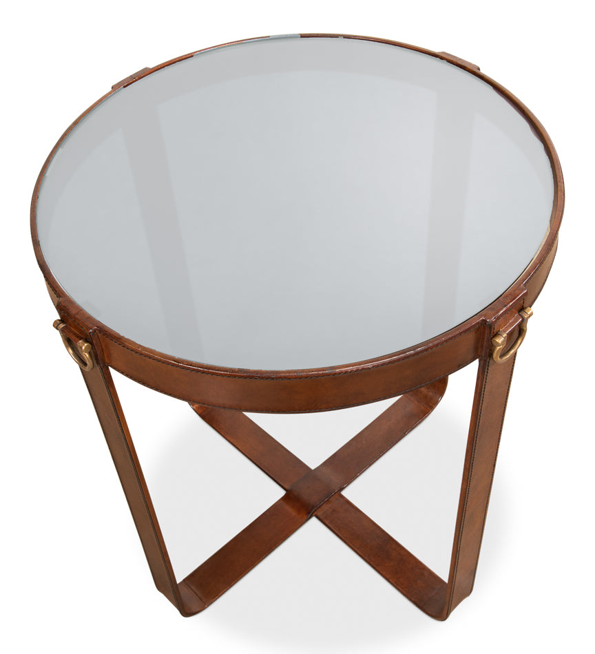 Leather Harness Table by Sarreid Ltd - view 7