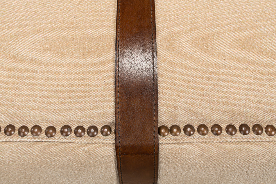 Strap Canvas & Leather Stool by Sarreid Ltd - view 5