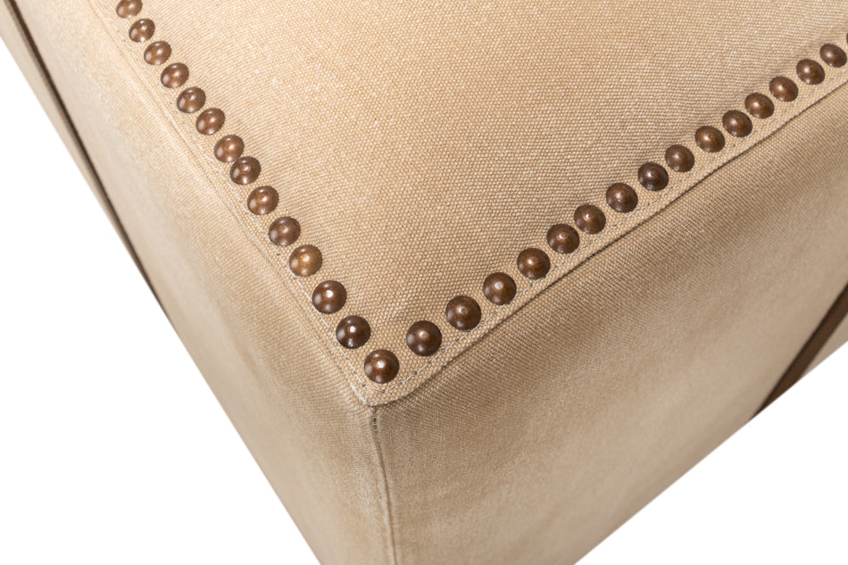 Strap Canvas & Leather Stool by Sarreid Ltd - view 7