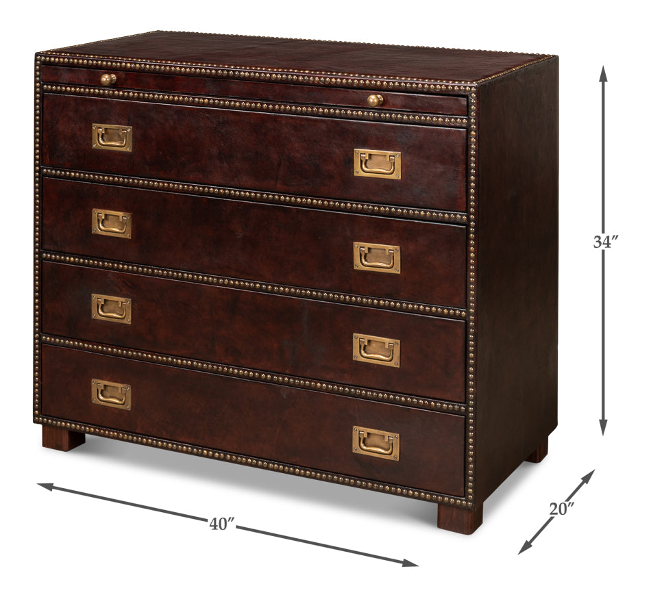 Studded Gentleman's Chest by Sarreid Ltd - view 4