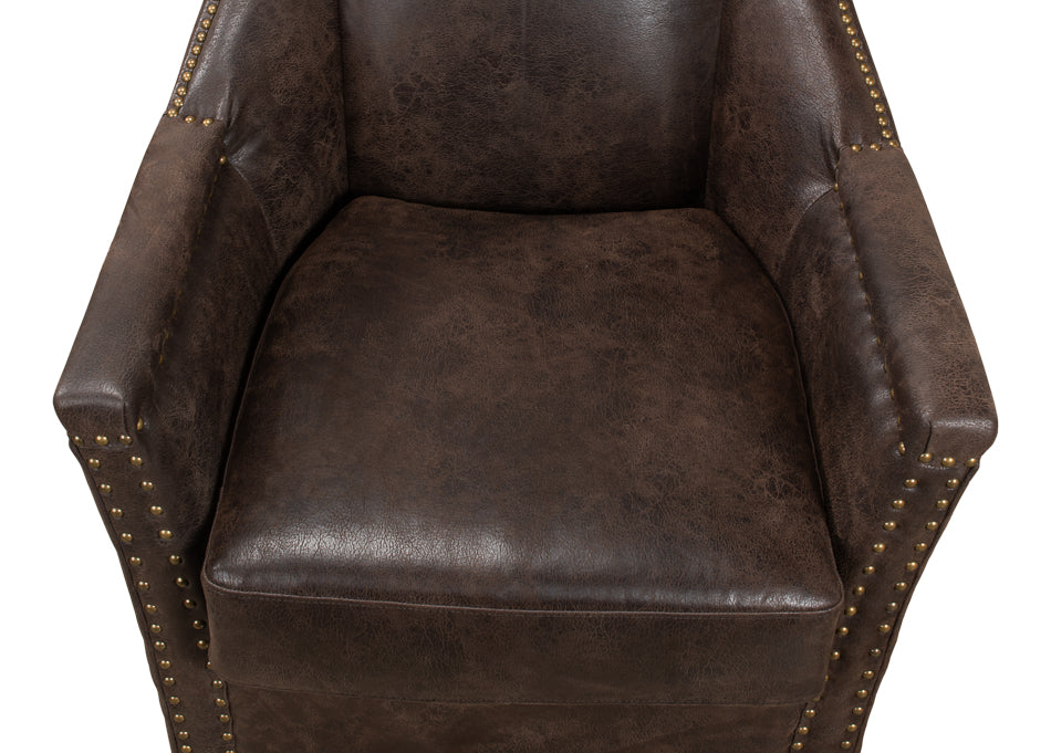 Granville Leather Chair by Sarreid Ltd - view 7