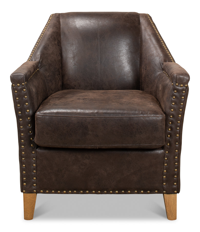 Granville Leather Chair by Sarreid Ltd - view 2