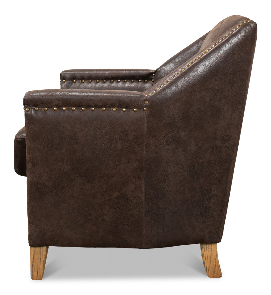 Granville Leather Chair by Sarreid Ltd - view 3