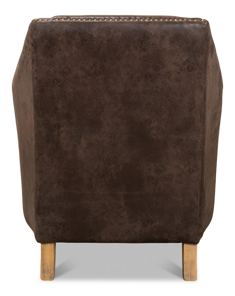 Granville Leather Chair by Sarreid Ltd - view 4