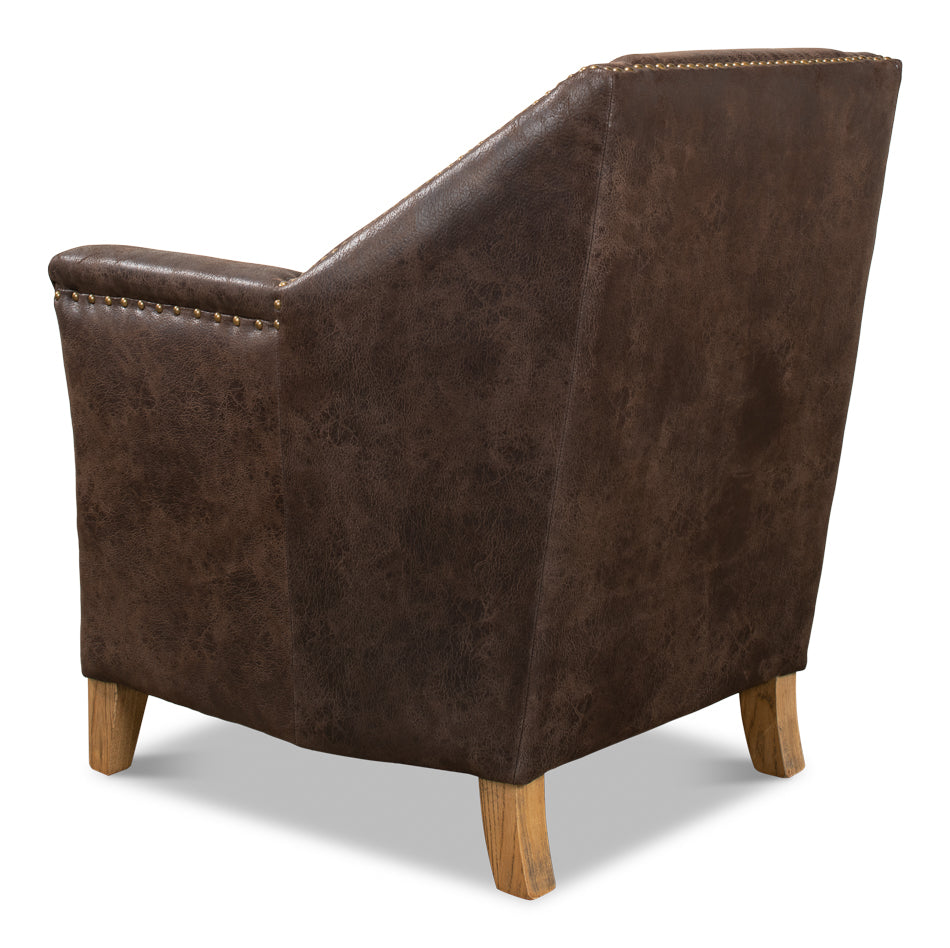 Granville Leather Chair by Sarreid Ltd - view 5