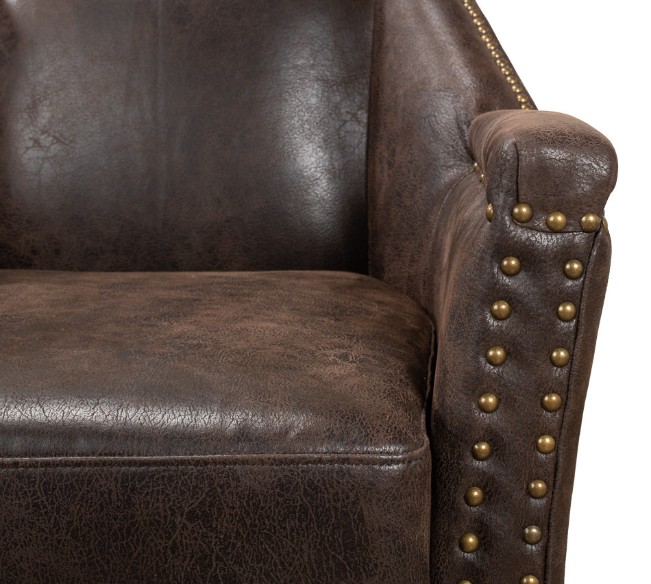 Granville Leather Chair by Sarreid Ltd - view 6