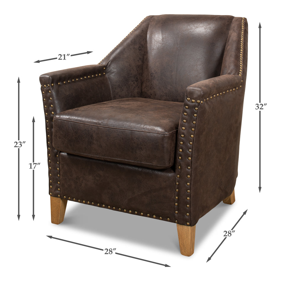 Granville Leather Chair by Sarreid Ltd - view 10