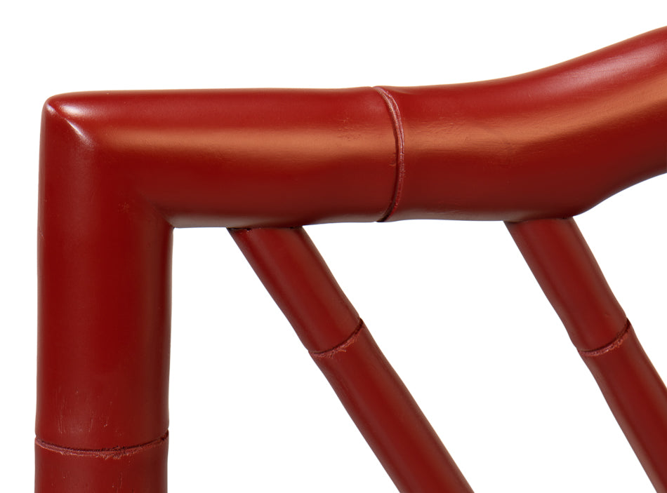Brighton Bamboo Side Chair, Red by Sarreid Ltd - view 8