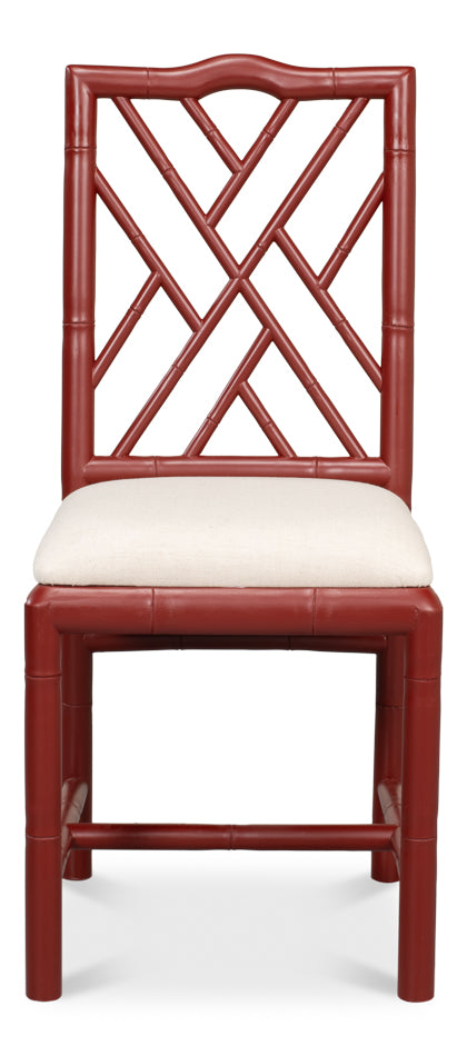 Brighton Bamboo Side Chair, Red by Sarreid Ltd - view 2