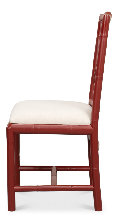 Brighton Bamboo Side Chair, Red by Sarreid Ltd - view 3