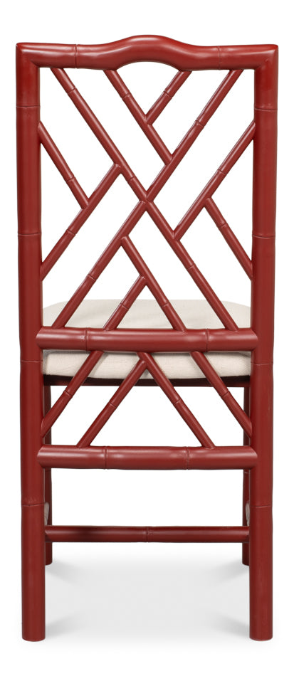Brighton Bamboo Side Chair, Red by Sarreid Ltd - view 4