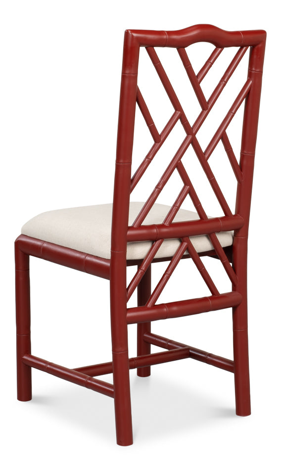 Brighton Bamboo Side Chair, Red by Sarreid Ltd - view 5