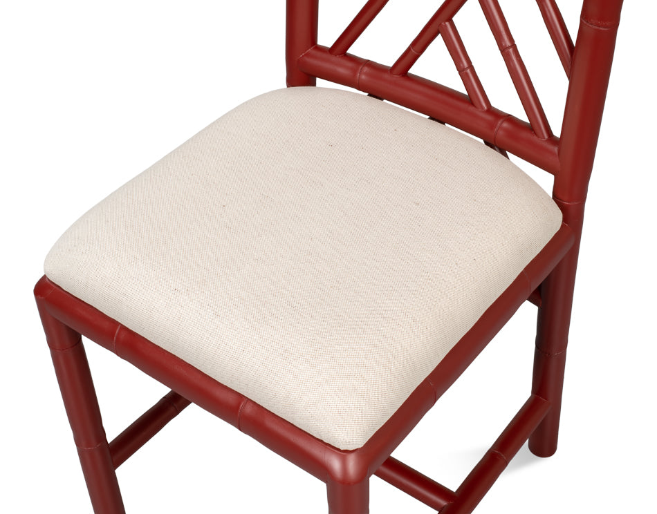 Brighton Bamboo Side Chair, Red by Sarreid Ltd - view 7