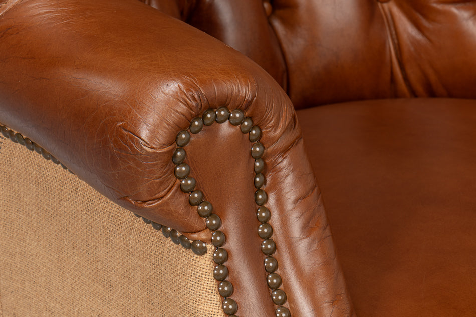 Welsh Leather & Jute Chair by Sarreid Ltd - view 8