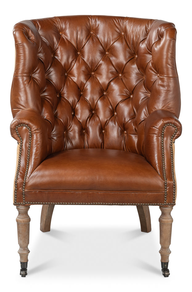 Welsh Leather & Jute Chair by Sarreid Ltd - view 2