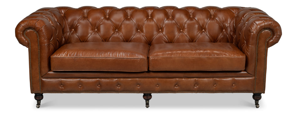 Castered Chesterfield Sofa by Sarreid Ltd - view 2