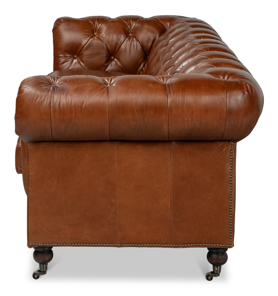 Castered Chesterfield Sofa by Sarreid Ltd - view 3