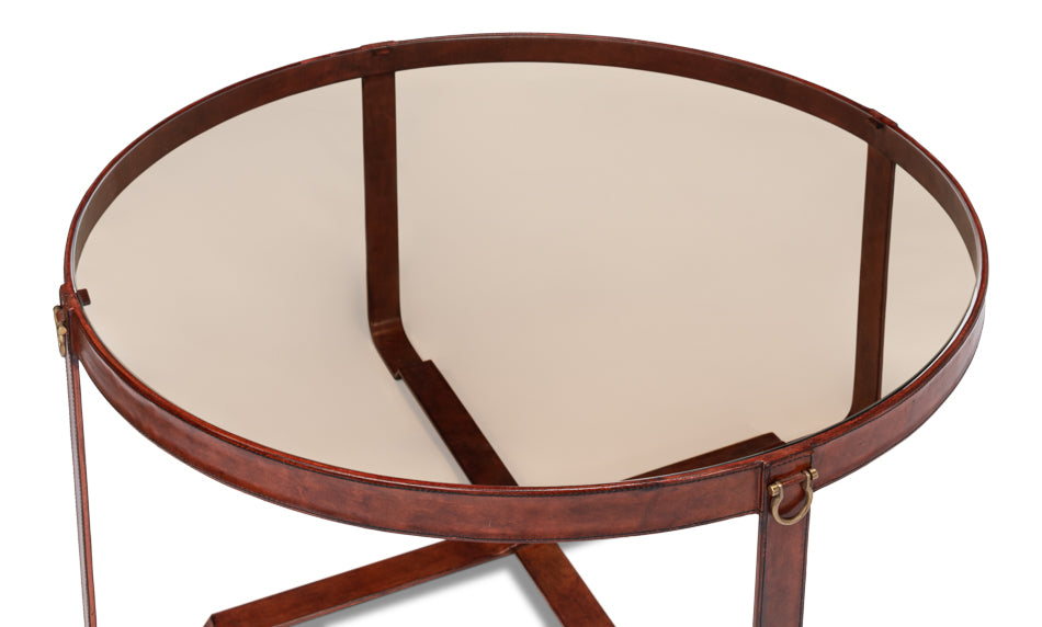 Harness Round Coffee Table by Sarreid Ltd - view 9