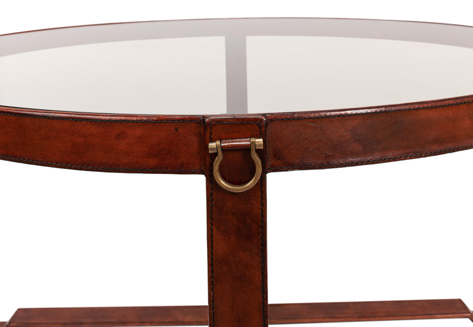 Harness Round Coffee Table by Sarreid Ltd - view 10
