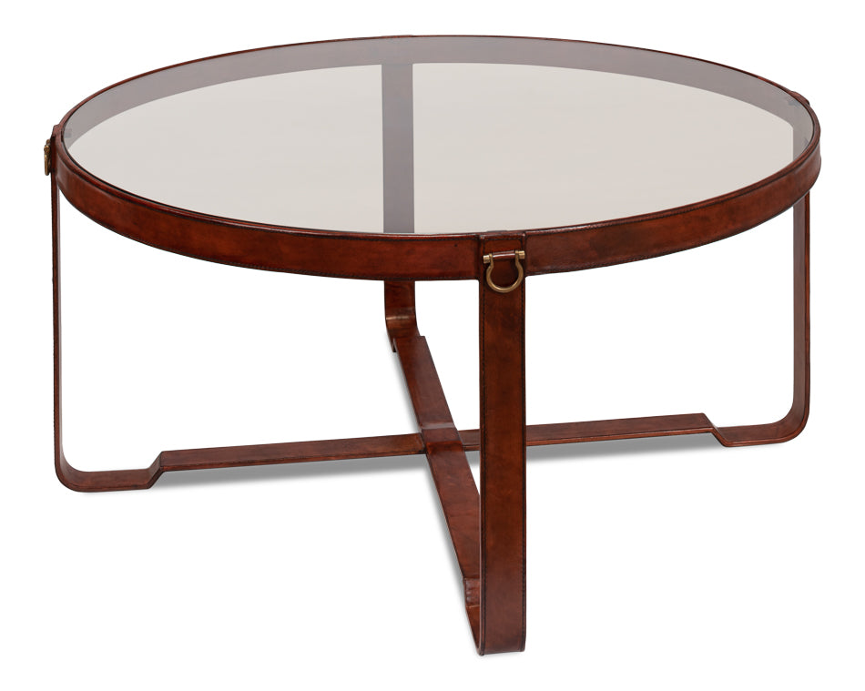 Harness Round Coffee Table by Sarreid Ltd - view 11