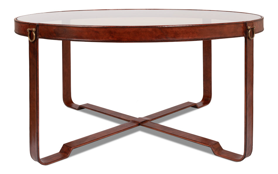 Harness Round Coffee Table by Sarreid Ltd - view 4