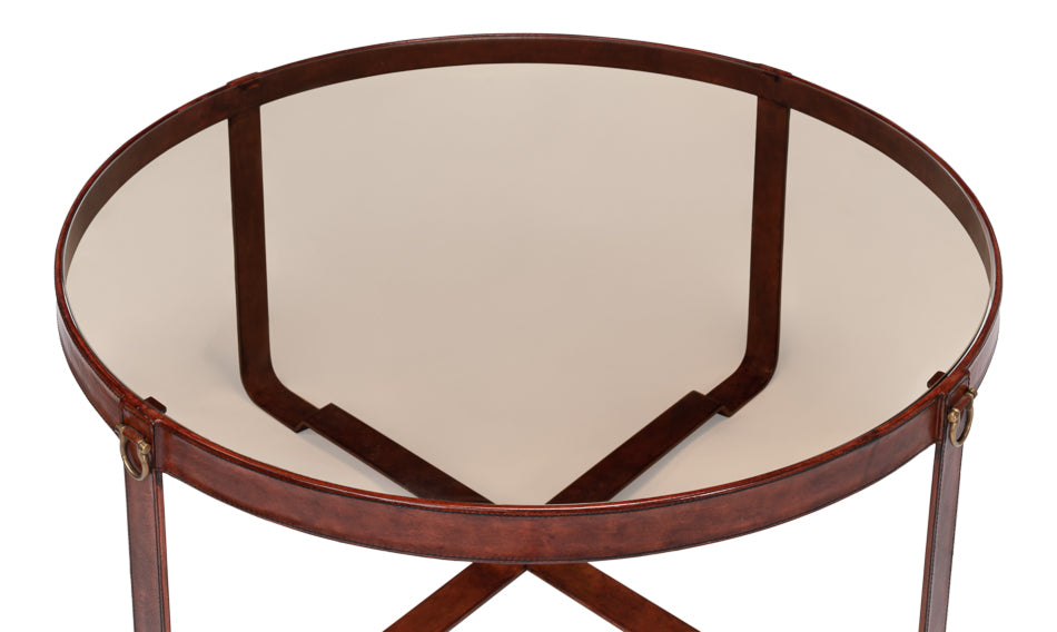 Harness Round Coffee Table by Sarreid Ltd - view 6