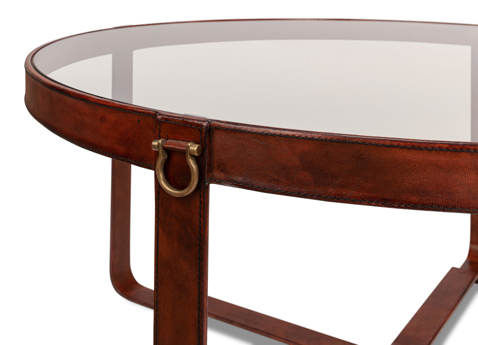 Harness Round Coffee Table by Sarreid Ltd - view 7