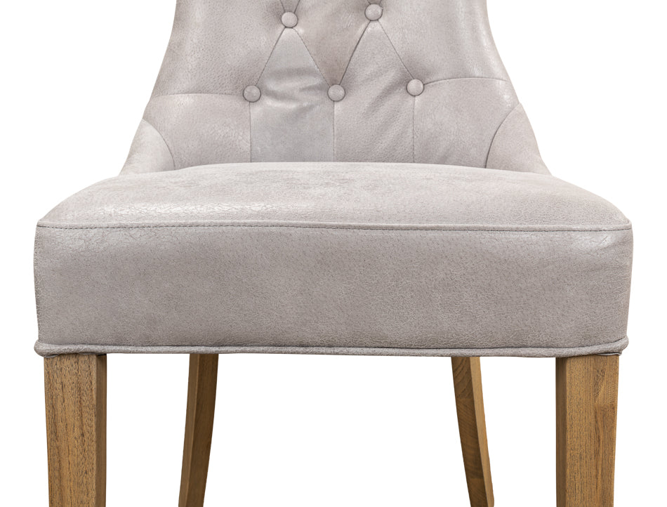Sophie Side Chair,Gray Leather by Sarreid Ltd - view 11
